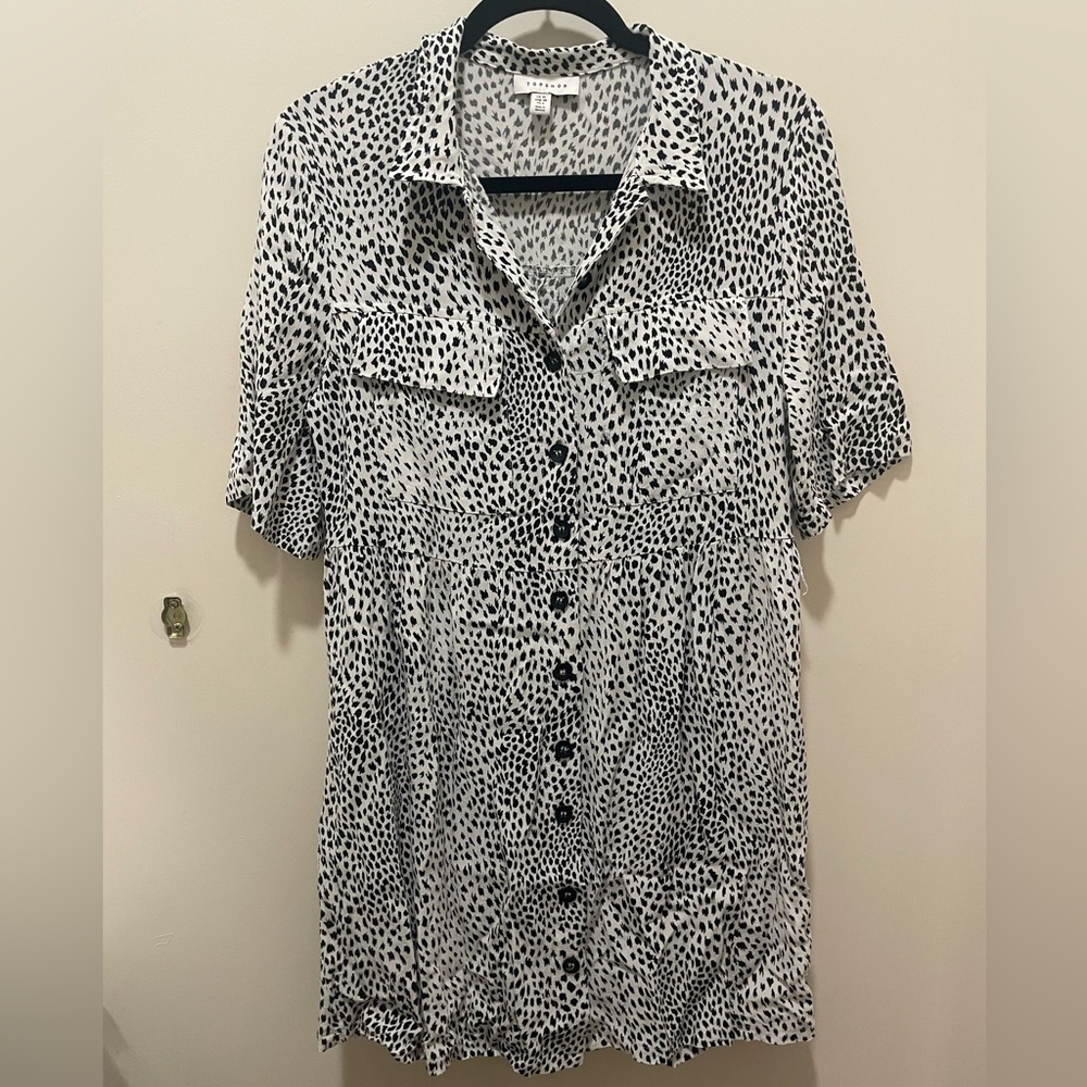 Button up cheetah print dress